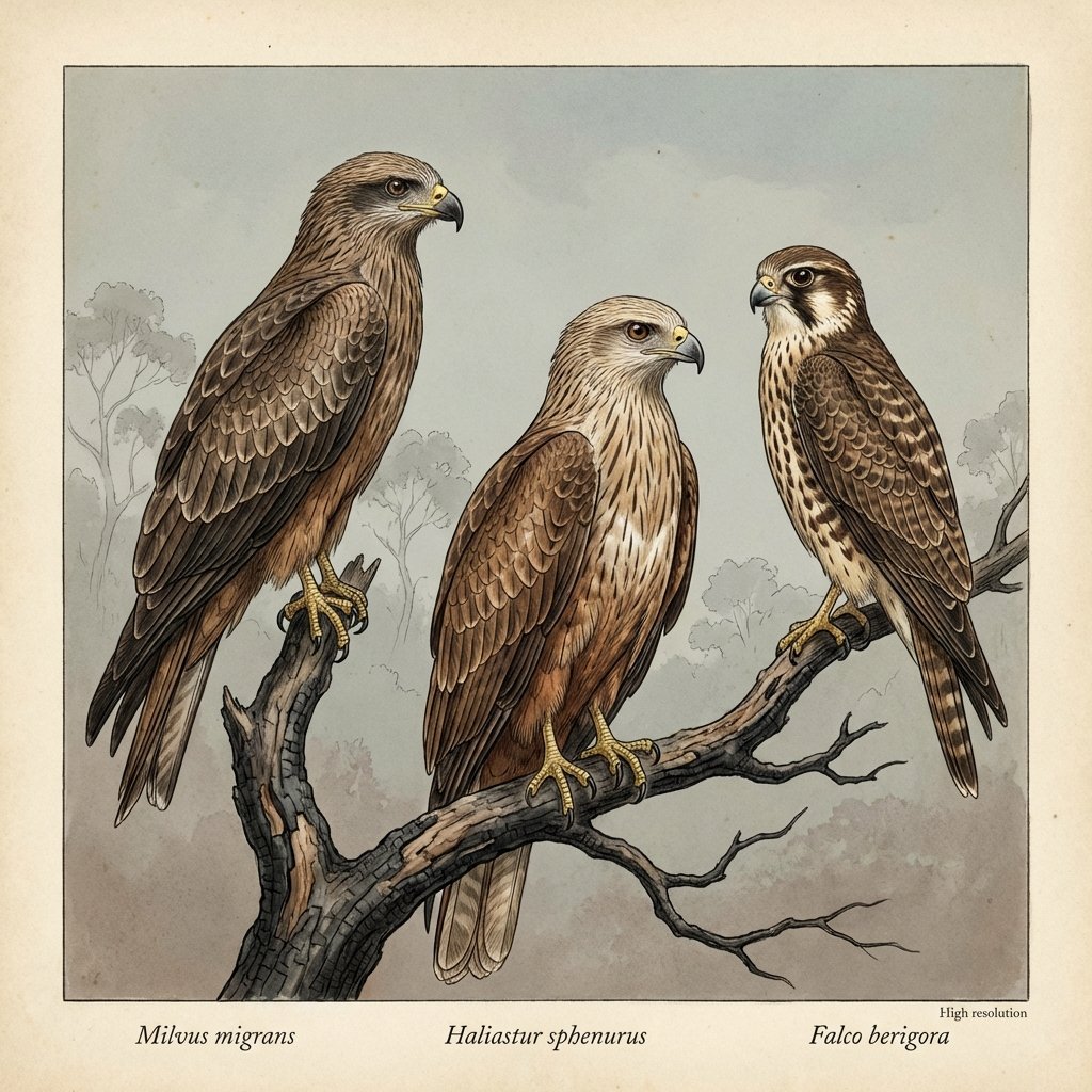 Three Firehawk species visual