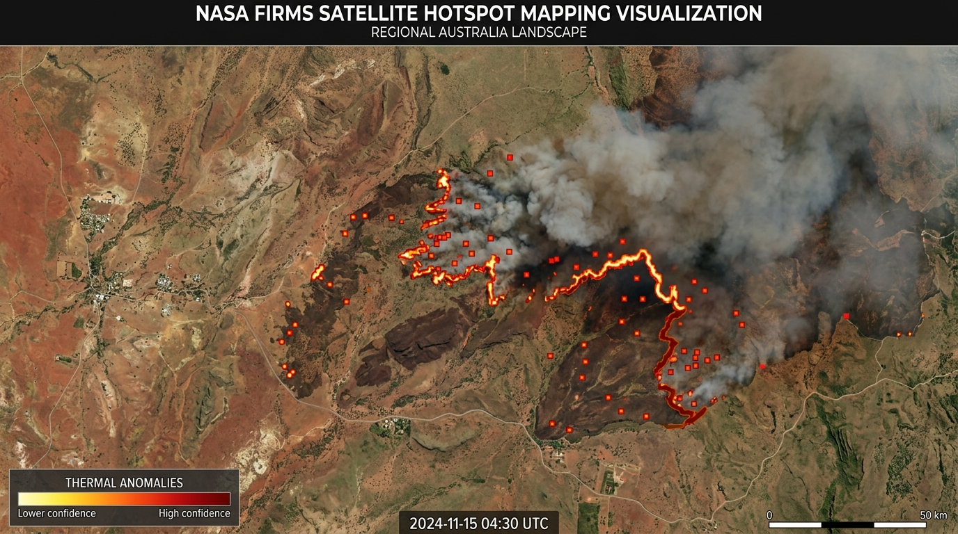 NASA FIRMS Satellite Hotspot Mapping Visualization