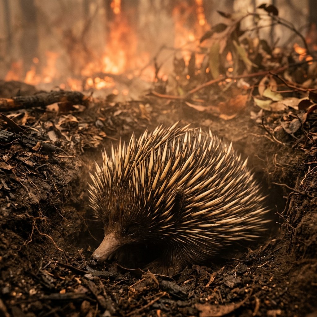 Echidna in soil