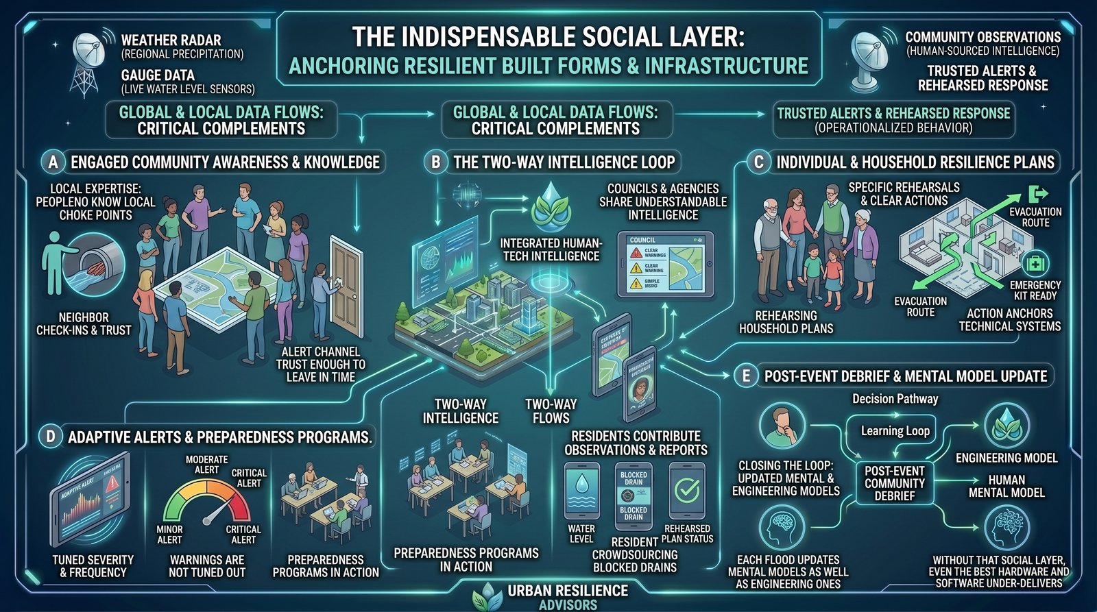 Infographic: community engagement and participation in flood risk management. Click to view full size.