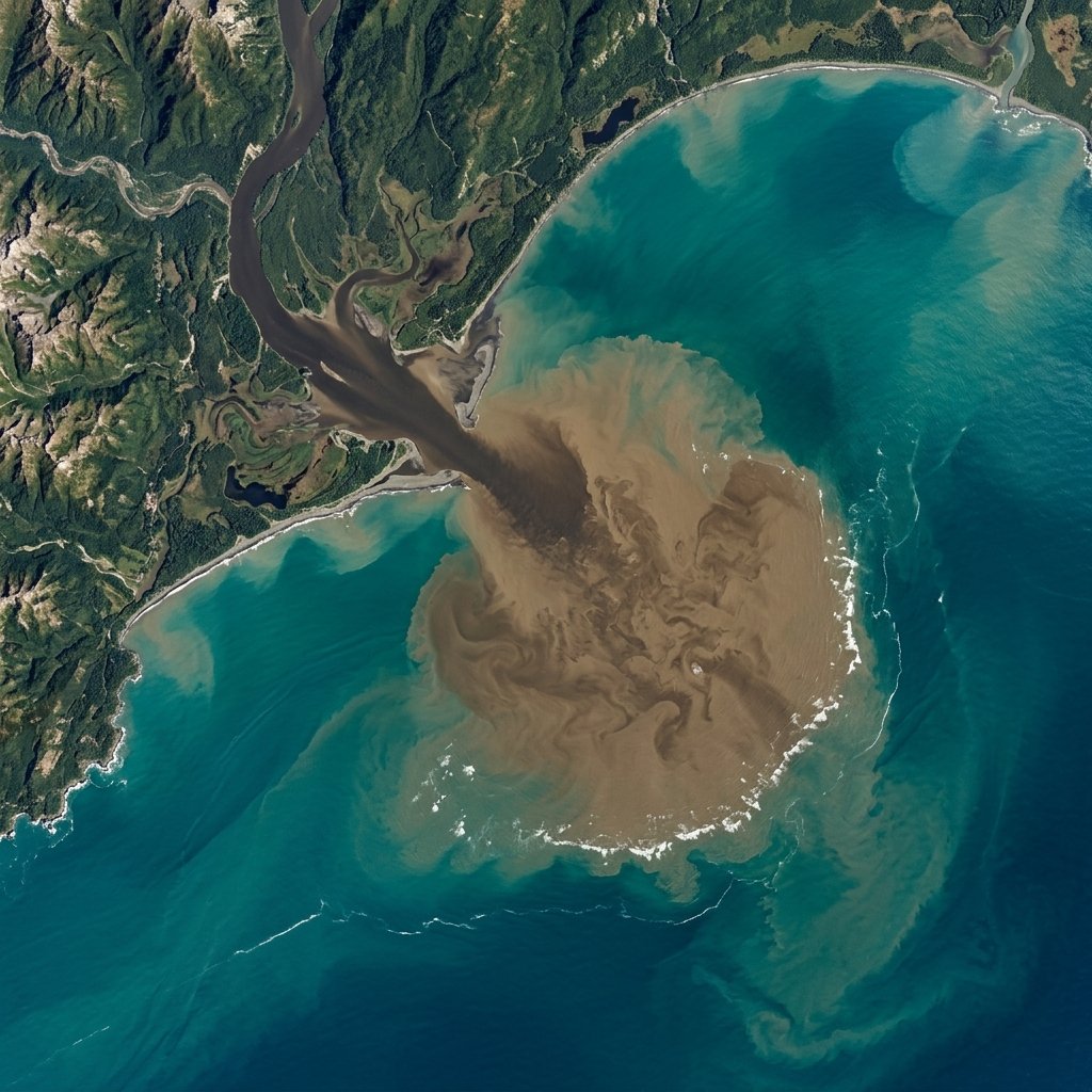 Sediment plume in Moreton Bay