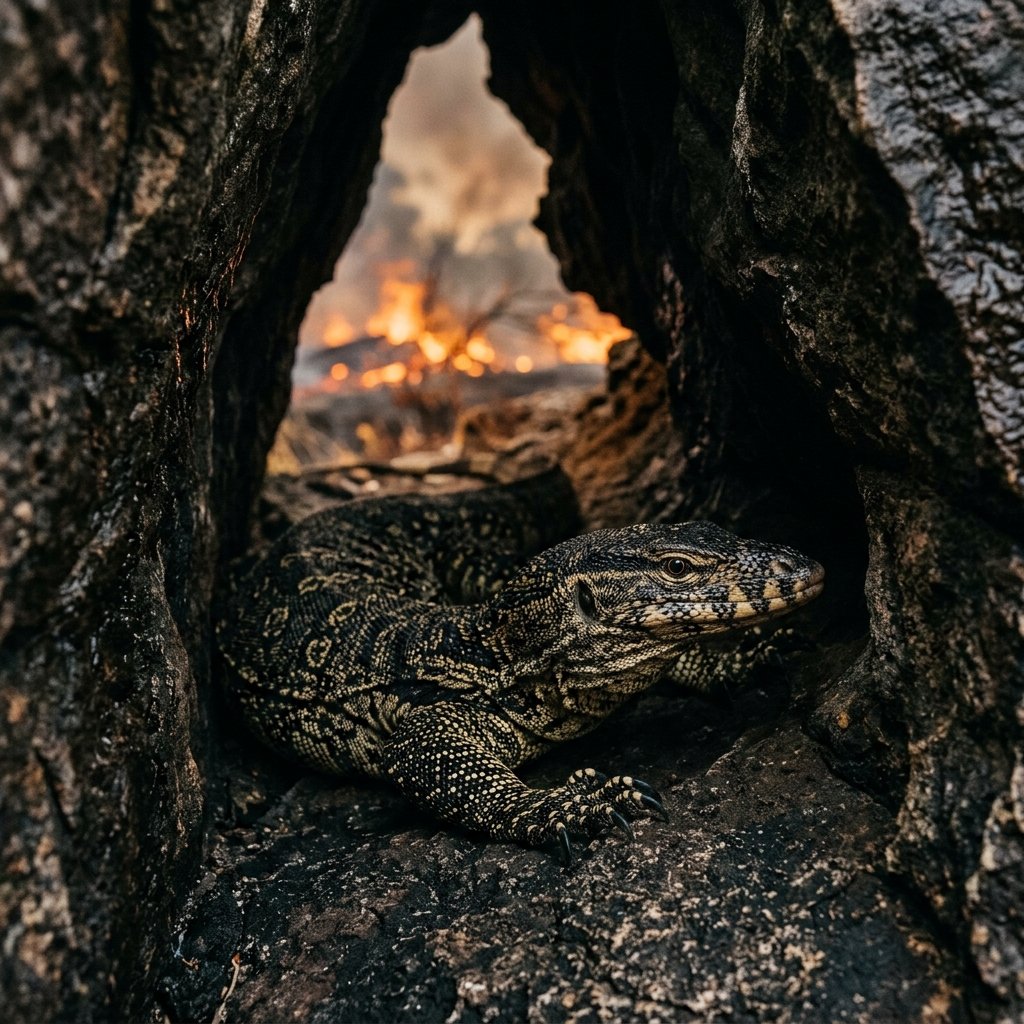 Goanna surviving